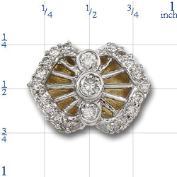 Y1666 14K 14KTT DIAMOND SLIDE WITH BEZEL CTR 